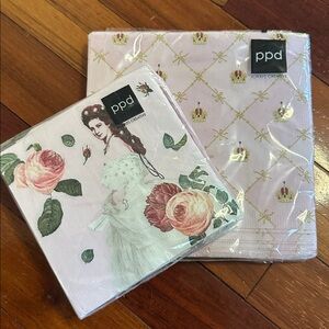NEW Vienna Austria Schonbrunn Palace Sisi Napkins Pink Regal Victorian Tea